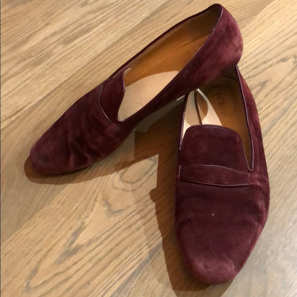 J. Crew burgundy suede shoes